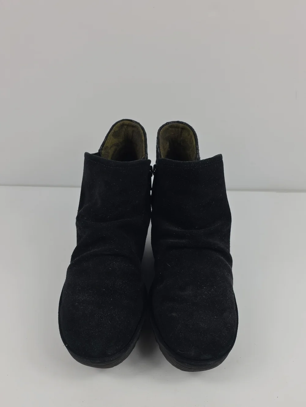 Fly‎ London Yamy Black Suede Wedge Women's Ankle Boots Size EU 40- US 9